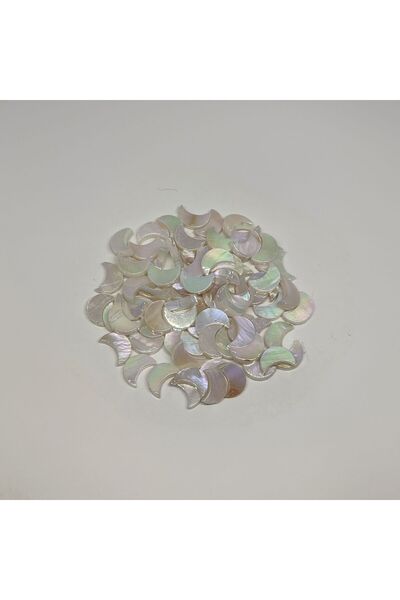 Bi hızlı Natural Stone Mother of Pearl White Janjanli Half Moon Model 1cm X 0...