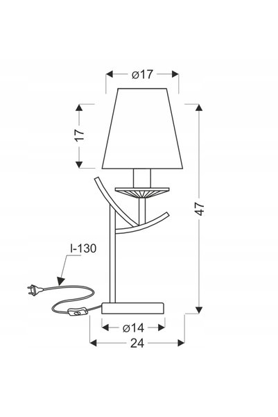 NO BRAND Lampă de masă Candellux Vitoria, abajur patină miere, E14 40W, 47cm
