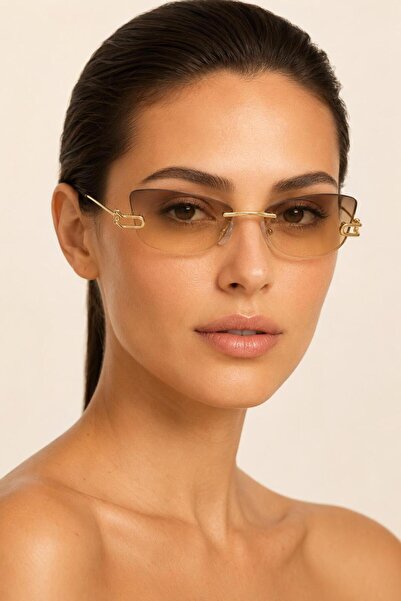 LUPİX Premium Gold Detaylı Çerçevesiz Unisex Güneş Gözlüğü | UV400 Korumalı |...