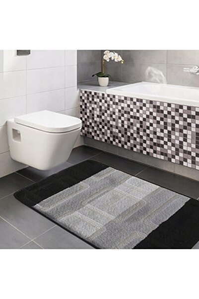 NO BRAND Covor de baie 04N negru Set 50cmx80cm 40cmx50cm