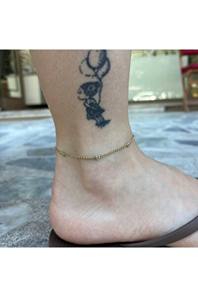 nesdesignn Steel Anklet with Stone Heart Detail