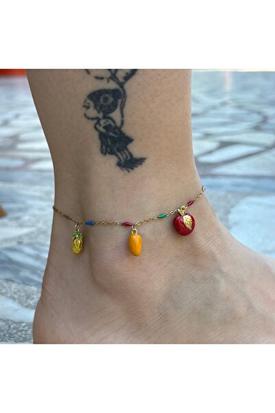nesdesignn Steel Anklet with Fruit Charms