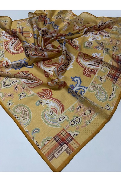 ipekevi YAZ SEZON TENSOFT EŞARP PATCHWORK DESENLİ GOLD