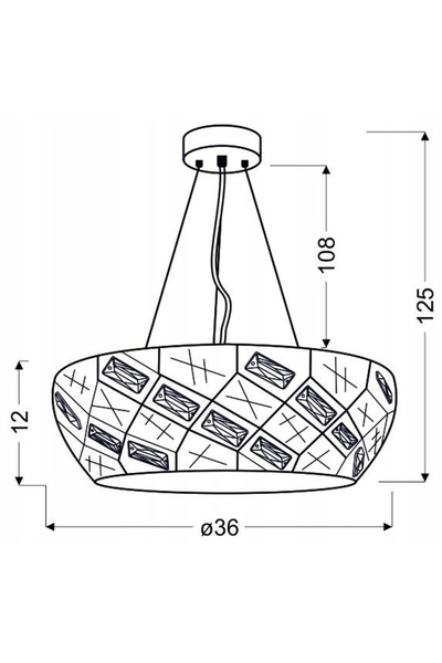 NO BRAND Lampă suspendată 36cm 4X40W G9 GLANCE CANDELLUX
