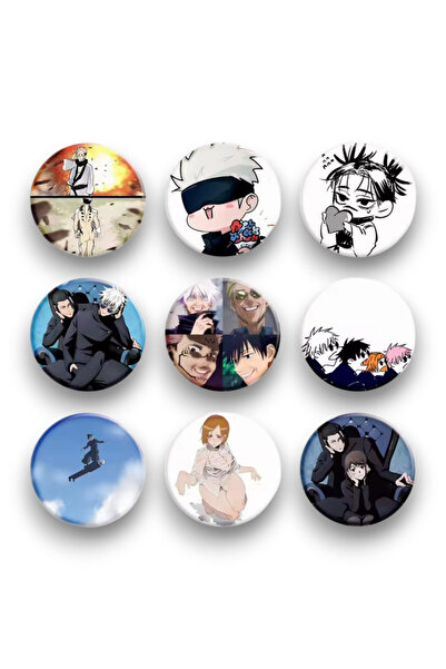 Major Selection Jujutsu Kaisen 44mm Buton Rozet Seti - 9'lu Gojo Ve Geto Eğle...