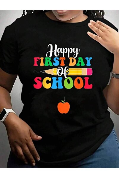 26LIK Happy First Day Of - Colorful Teacher Back To School Black Graphic T Sh...