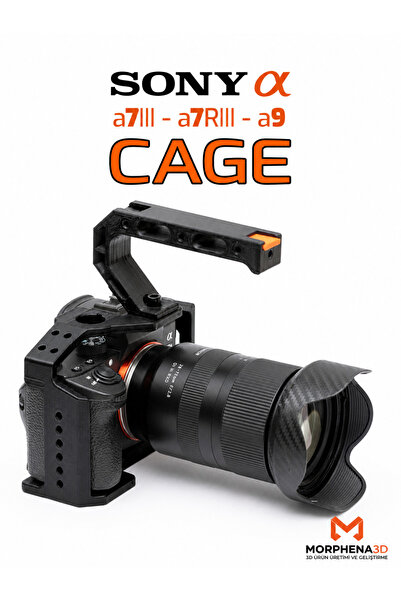 Morphena3D Sony A9 / A7 III Uyumlu Kamera Kafesi Rig – Profesyonel Çekim Apar...