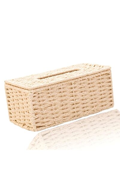 Generic Off White Woven Rattan Tissue Box Cover for Rectangular Napkin Case –...