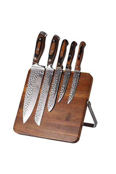 Generic Double-Sided Magnetic Knife Block, KASTWAVE Acacia Wood Kitchen Knife...