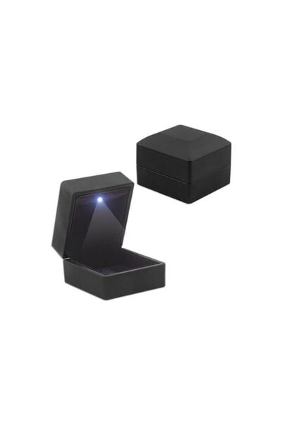 Generic Diamond Solitaire Ring Box with Light Up Hardcover Wedding Proposal S...