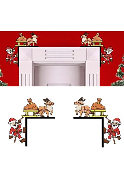 Generic BIGTHREE Christmas Corner Door Decorations, 2 Pcs Wooden Hanging Sign...