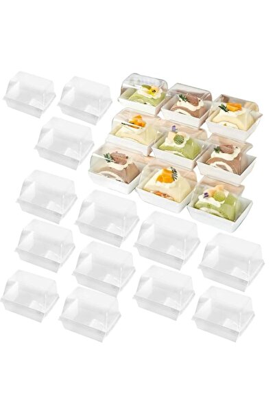 Generic Swiss Roll Cake Box, 25-Pack Transparent Dessert Packaging for Swiss ...
