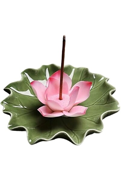 Generic Brand Tazweeq Pink Ceramic Incense Holder, Handmade Lotus Flower Stic...