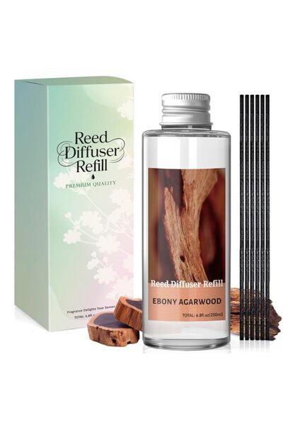 Generic Brand Reed Diffuser Refill 200ml - Ebony Agarwood Scented Refill with...
