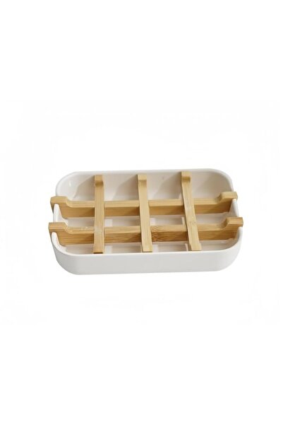 Generic Bamboo Soap Dish with Removable Tray, Natural Teak Wood Ventilated So...