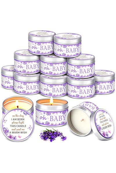 Generic Funtery 12 Pieces Baby Shower Favors Guests Lavender Scented Candles ...