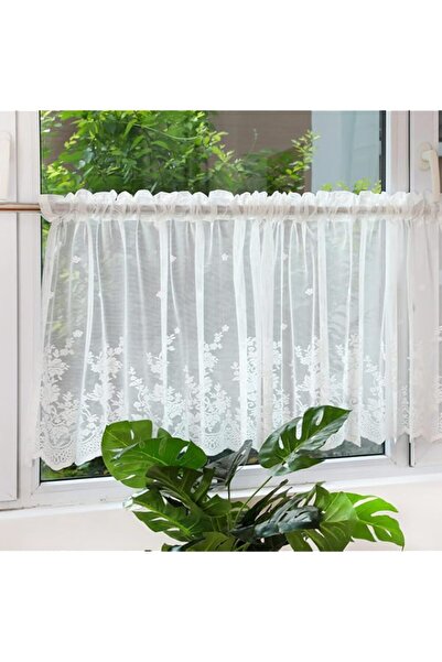 Generic Rural style Kitchen Curtains, Short White Lace Light Filtering Tier C...