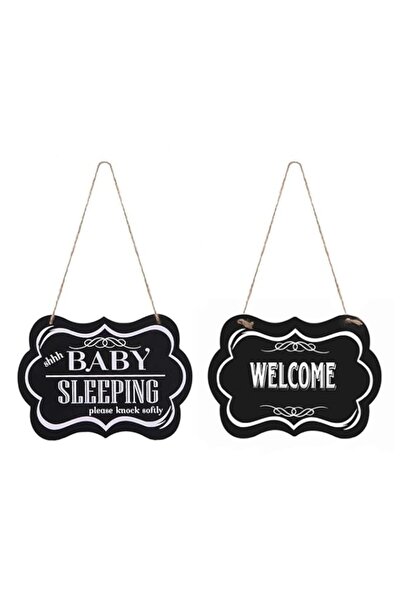 Generic Baby Sleeping and Welcome Sign Front Door Plaque Decor Please Knock S...