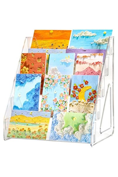 Generic Upgraded 5 Tier Acrylic Card Display Stand, Clear Display for Greetin...
