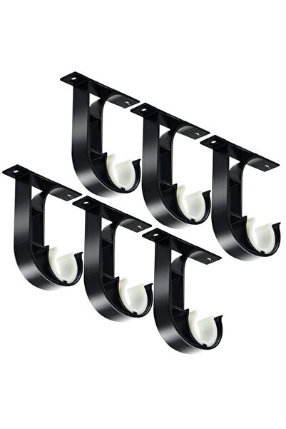 Generic Brand Tokplnu Ceiling Curtain Rod Bracket, Heavy Duty Black Holders, ...