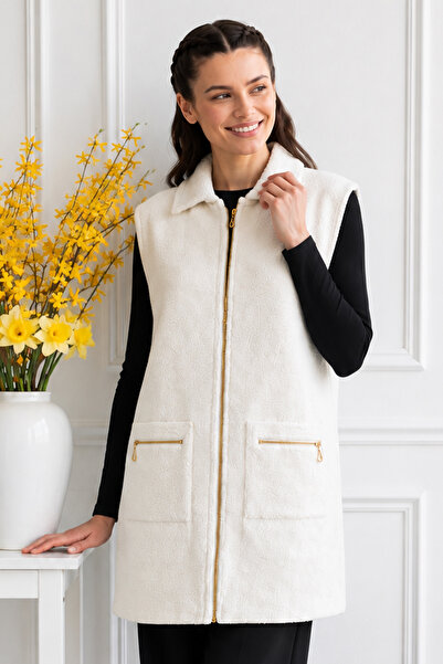 benguen Bearded Knitwear Vest N3381 Ecru