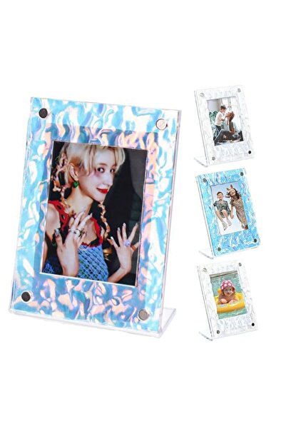 Generic Brand Mini Acrylic Picture Frames, L-Shaped Wave Design Fridge Photo ...