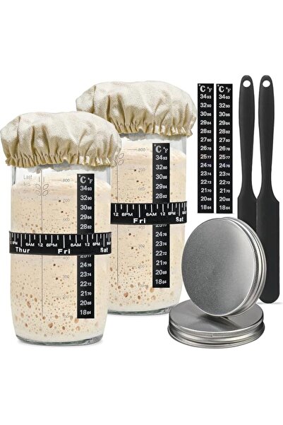 Generic Sourdough Starter - Reusable Starter Jar Kit, 1000ml, Wide Mouth Sour...