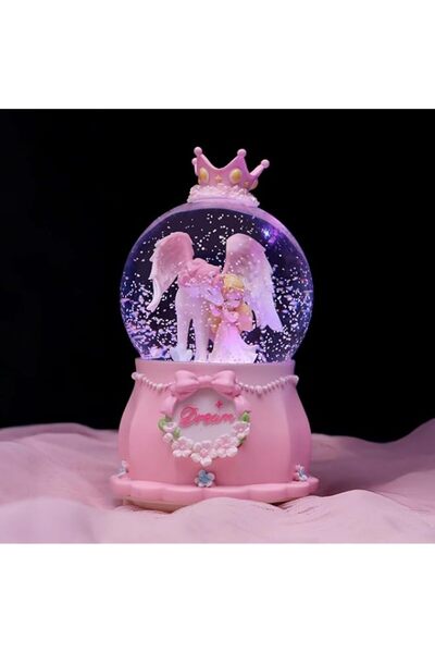 Generic Brand Snowflake Glass Globe Gift, Pink Unicorn Princess Glass Snow Gl...