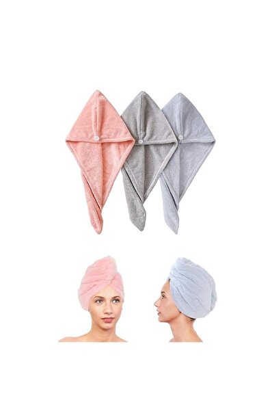Generic 3 Pack Hair Towel Wrap Thicken Thermal Bath Cap Microfiber Rapid Dryi...