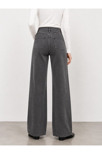 sion jeans Palazzo Casual Boyfriend Smoked Black Karyıkama High Waist Wide Leg Jeans New Season 2026
