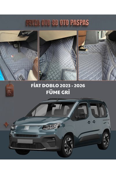 FEYZA OTO FİAT DOBLO SERİSİ 2023 - 2026 ARASI 8D PREMİUM KAYMAZ TABAN ARACA Ö...