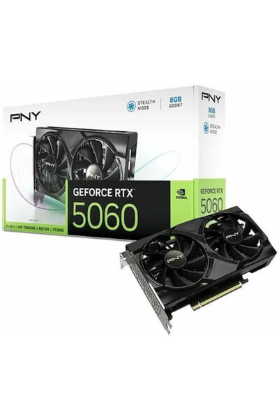 PNY GeForce RTX 5060 8GB GDDR7 Κάρτα Γραφικών με Διπλό Ανεμιστήρα Κωδικός: VC...