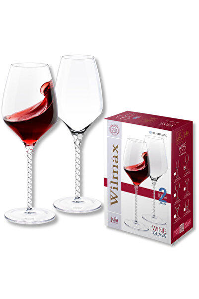 WILMAX ENGLAND Set 2 Pahare Vin Cristal Julia, 800ml, Cu Picior, Pentru Roșu,...