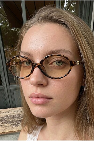 MACERATİ نظارات شمسية Oblamow Elips للجنسين بإطار من جلد الفهد خفيفة للغاية م...
