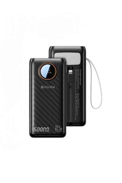 Bavin PC1157S 50000mAh 22.5W Fast Charging Power Bank With Dual Cables & Flas...