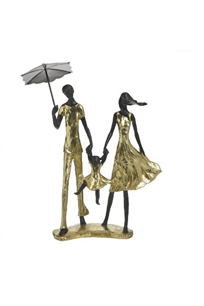 inart Familie Trio, decorațiune auriu/negru, 27x13x36 cm