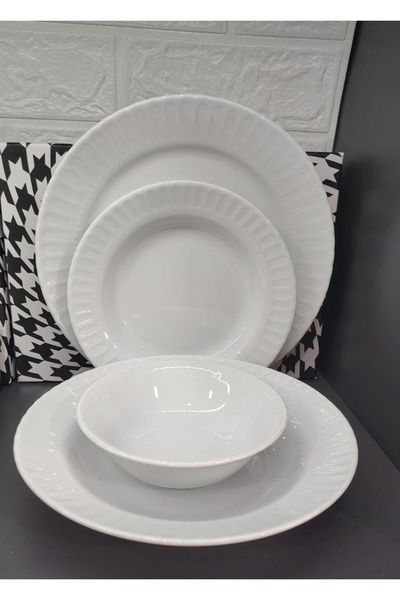Güral PORSELEN SADE 24 PARÇA 6 KİŞİLİK YEMEK TAKIMI