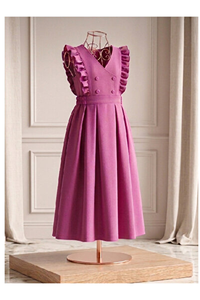 AdwaaReem High-End Pink Primary School Uniform with Ruffles on the Shoulders ...
