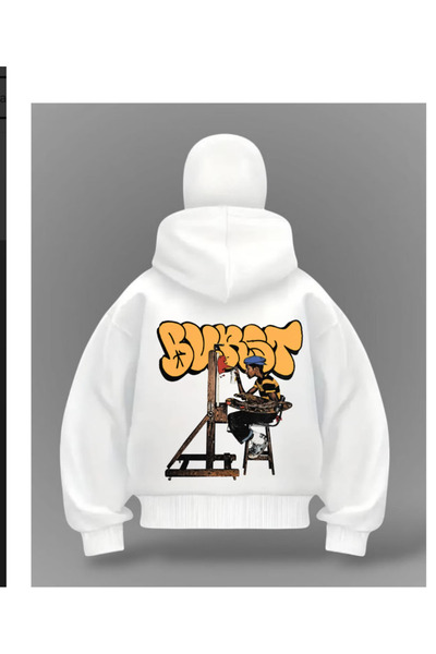 DİVİN Ninja Printed Oversize Sweatshirt Unisex Hooded Loose Fit Sweatshirt