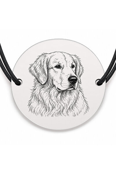 Simoshop Brățară argint 925 cu bănuț gravat portret de Golden Retriever, șnur...