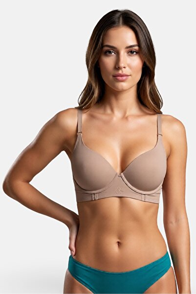 RENE ROFE Women 3Pcs Solid Push Up Bra, Multicolor