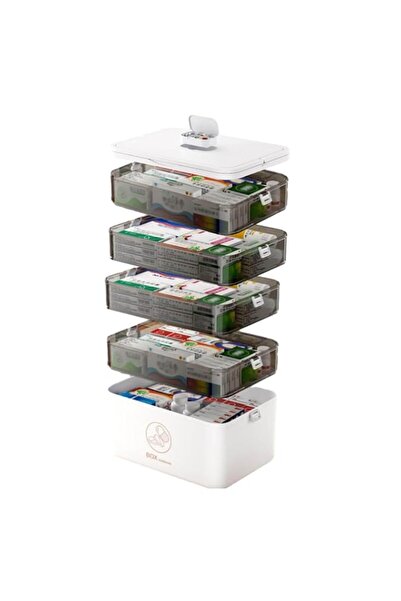 Generic 5-Tier Large Medicine Organizer, Portable First Aid Kit Box with Hand...