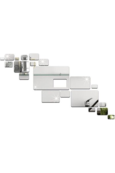 Generic HALAMODO Silver 3D Acrylic Mirror, DIY Wall Sticker for Home Sofa TV ...