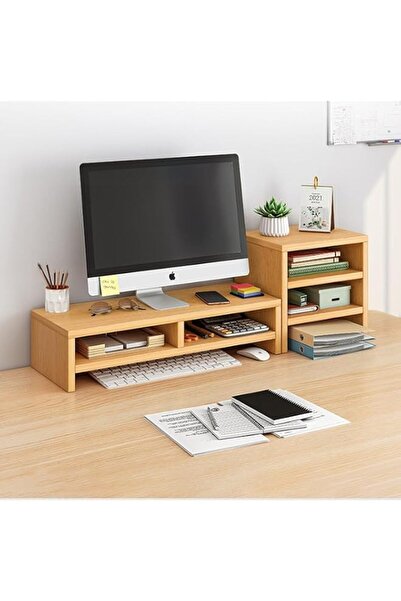 Generic Monitor Stand Riser, 2 Tiers Computer Monitor Stand with 3 Layer Stor...