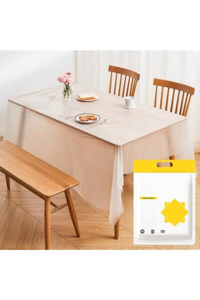 Generic 20-Pack Disposable Tablecloths 180x180cm, Clear Plastic Table Covers ...
