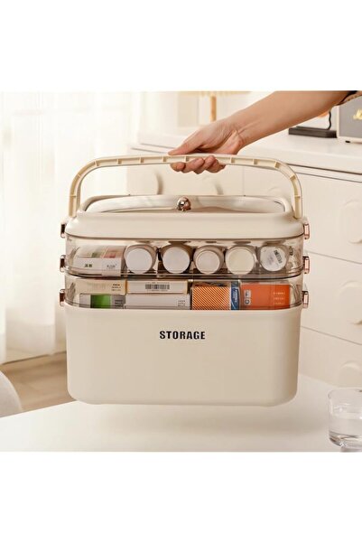 Generic Large Medicine Storage Box, 4-Tier Portable Medicine Cabinet for Fami...
