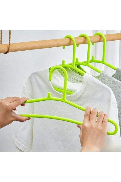 idei Set of 4 hard plastic hangers, 40 cm wide, with non-slip surface, suitab...