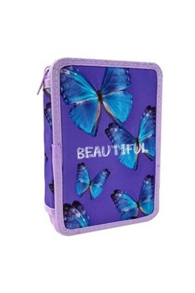 OEM Penar Echipat Dublu Mov cu Fluturi Bleu14x4x20cm
