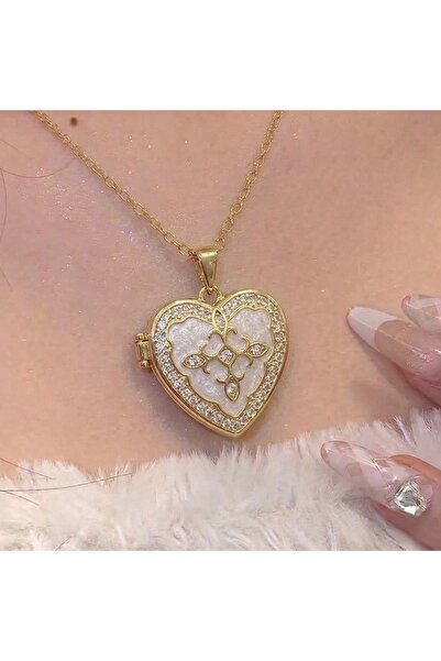 Heda Jewelry قلادة على شكل قلب - قلادة تذكارية قابلة للفتح بغطاء