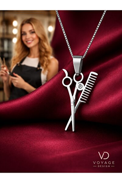 voyageaccessory Stainless Steel Minimal Design Zircon Stone Hairdresser Sciss...